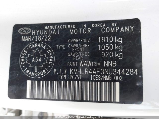 KMHLR4AF3NU344284 Hyundai t-gdi gamma ii