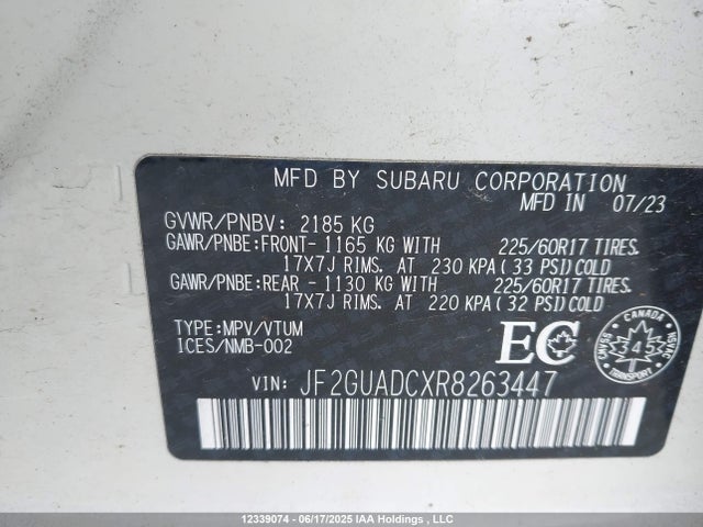 JF2GUADCXR8263447 Subaru na