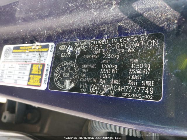 KNDPMCAC4H7277749 KIA gdi theta ii