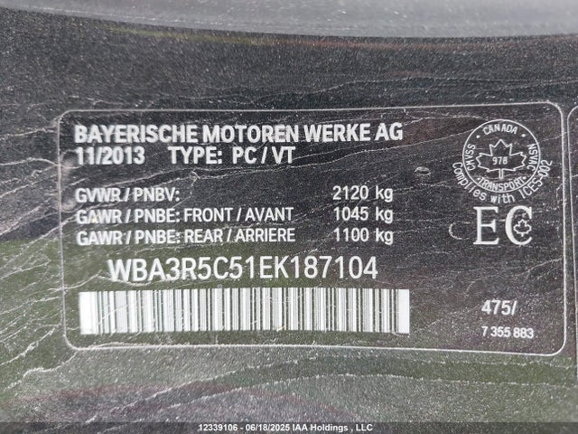 WBA3R5C51EK187104 BMW 2014