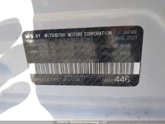 JA4AJUAU6NU601109 Mitsubishi RVR ES