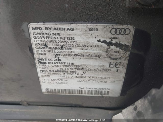 WA1BNAFY0L2012200 Audi Q5