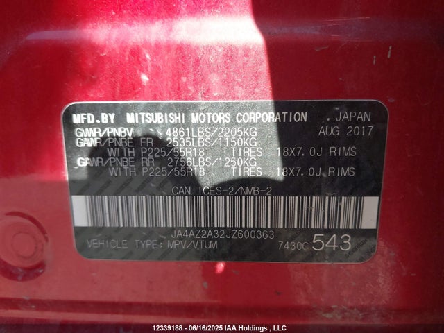 JA4AZ2A32JZ600363 Mitsubishi mivec
