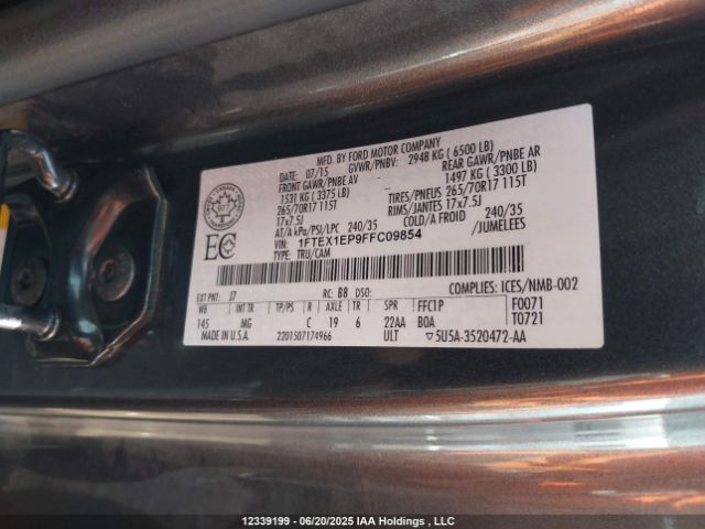 1FTEX1EP9FFC09854 Ford 2015