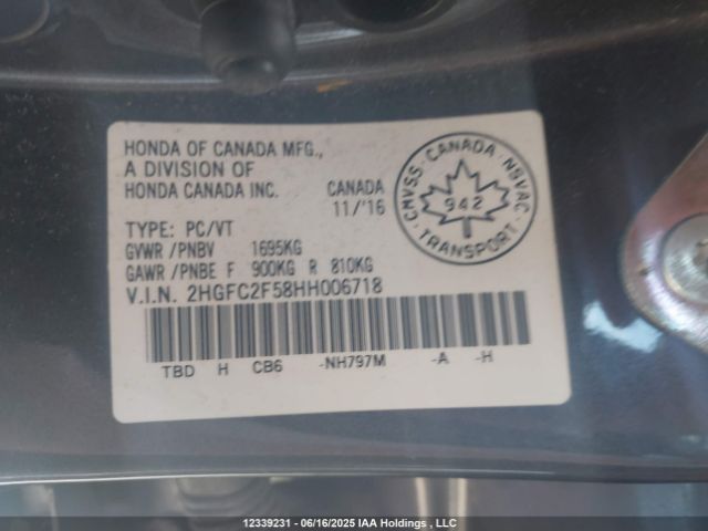 2HGFC2F58HH006718 Honda k20c2