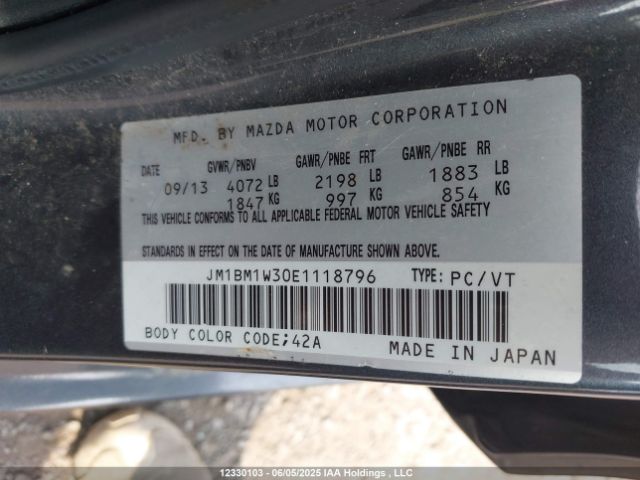 JM1BM1W30E1118796 Mazda Mazda3 Gt-sky