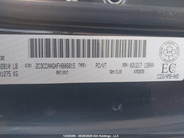2C3CCAAGXFH806815 Chrysler 300 Touring