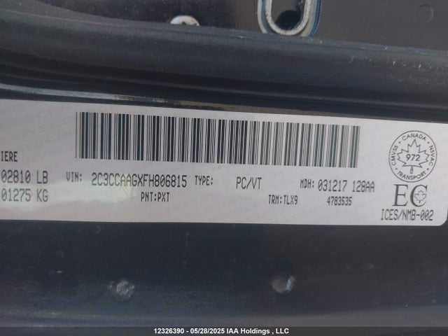 2C3CCAAGXFH806815 Chrysler 300 Touring