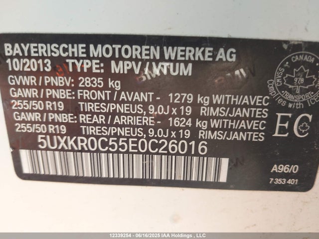 5UXKR0C55E0C26016 BMW 2014