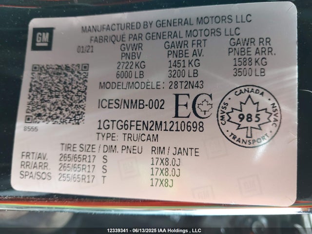 1GTG6FEN2M1210698 GMC lgz - di, vvt, alum, var2, gen 2