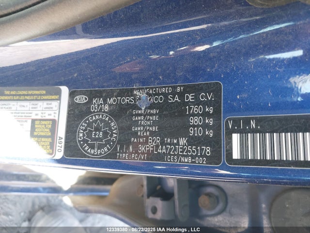 KIA mpi nu 2018 3KPFL4A72JE255178 Image 9