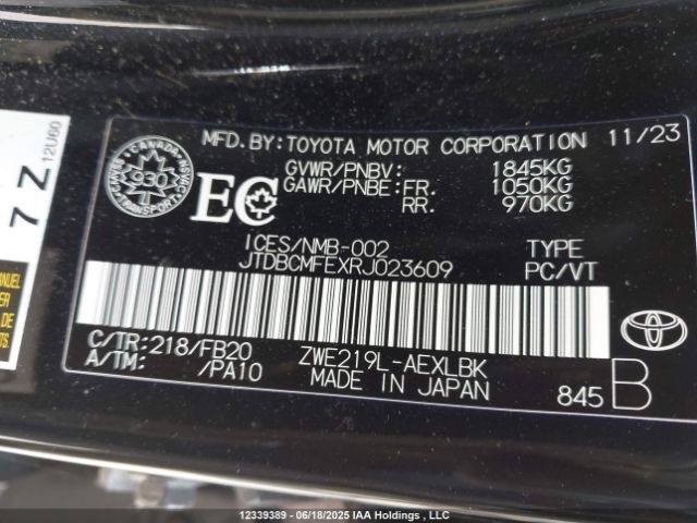 JTDBCMFEXRJ023609 Toyota 2zr-fxe