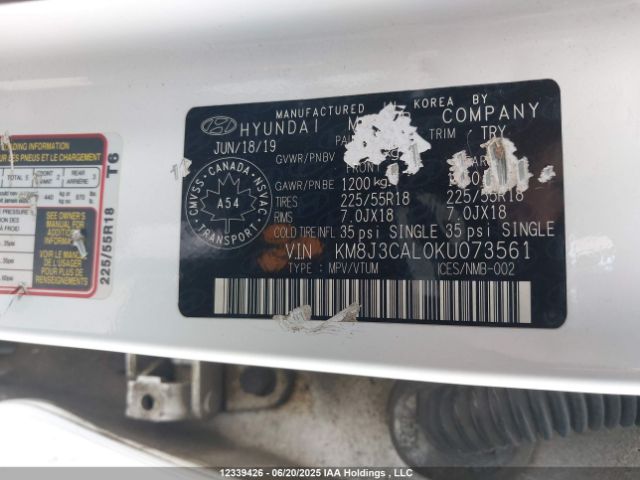 KM8J3CAL0KU073561 Hyundai gdi theta ii
