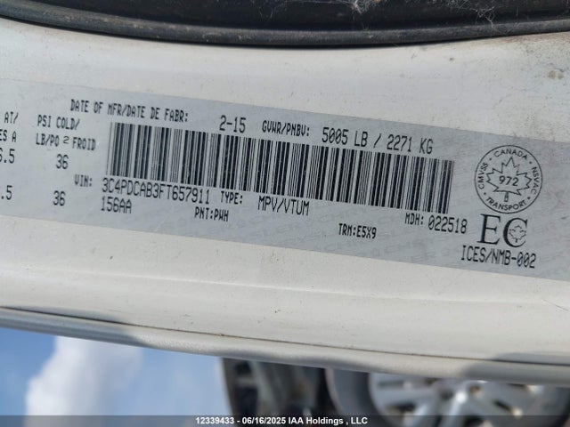 3C4PDCAB3FT657911 Dodge Journey