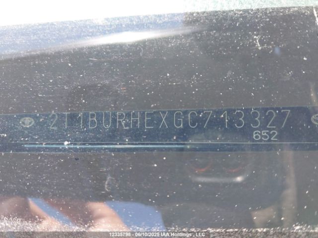 2T1BURHEXGC713327 Toyota Corolla L/le/le Pls/prm/s/s Pls
