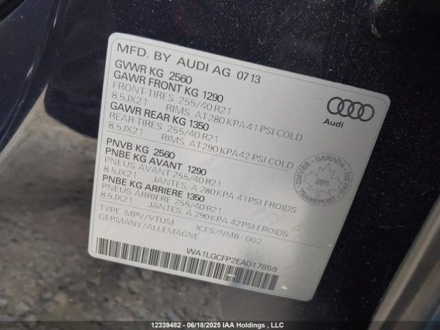 WA1LGCFP2EA017859 Audi 2014