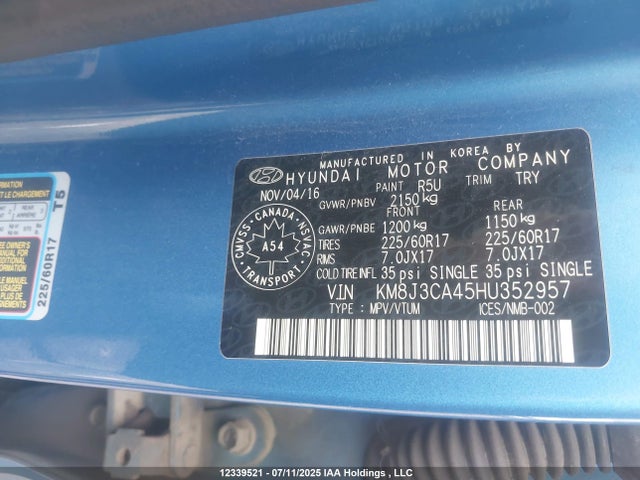 Hyundai gdi nu 2017 KM8J3CA45HU352957 Image 9