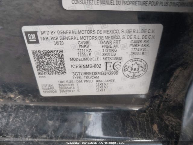 3GTU9BED8MG143908 GMC l84 - di, alum, gen 5, var 2