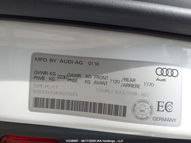 Audi A5 2018 WAUCNCF56JA075023 Image 9
