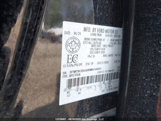 Ford 2024 2024 3FMTK3SU6RMA10093 Image 9