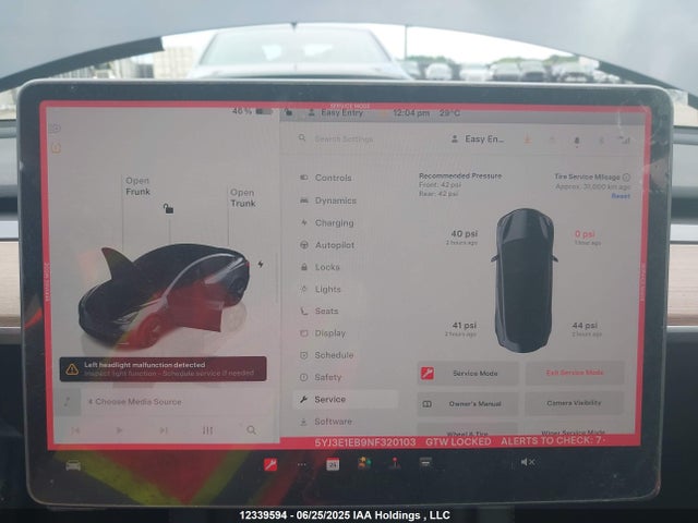 5YJ3E1EB9NF320103 Tesla MODEL 3