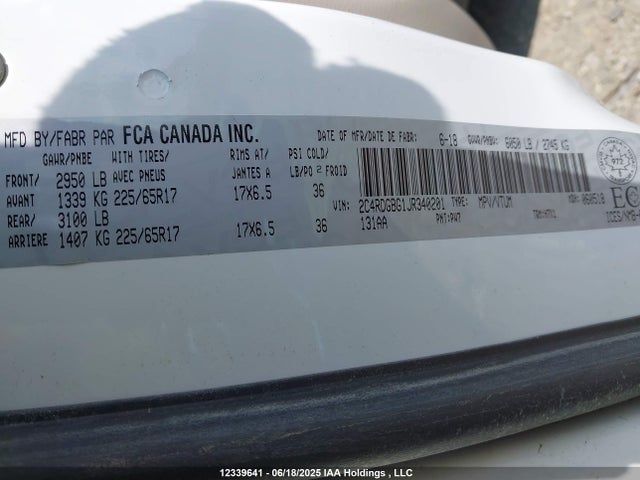 2C4RDGBG1JR340201 Dodge Grand Caravan