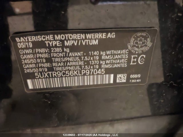 5UXTR9C56KLP97045 BMW X3