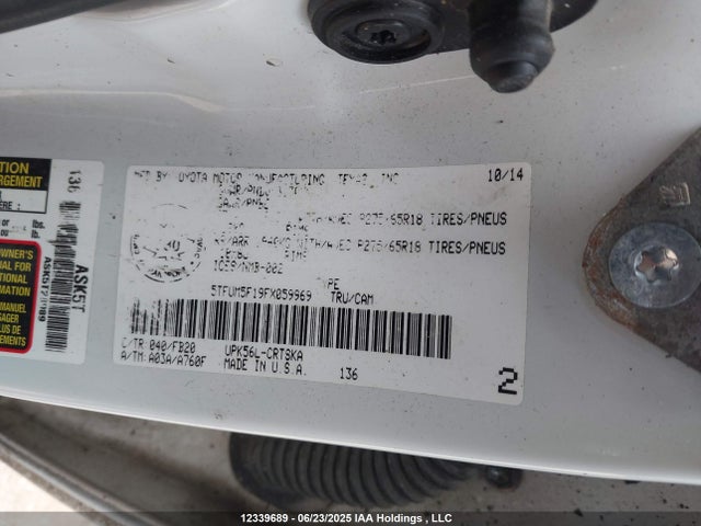 Toyota 1ur-fe 2015 5TFUM5F19FX059969 Image 9