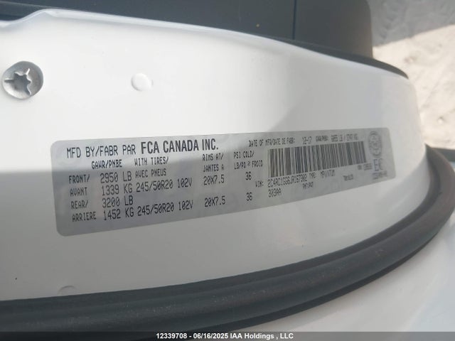 Aukcja sprzedaży 2018 Chrysler Pacifica Limited, vin: 2C4RC1GG6JR167302, numer aukcji: 12339708