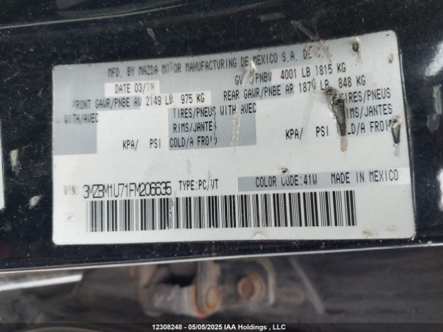 3MZBM1U71FM206635 Mazda Mazda3 Gx