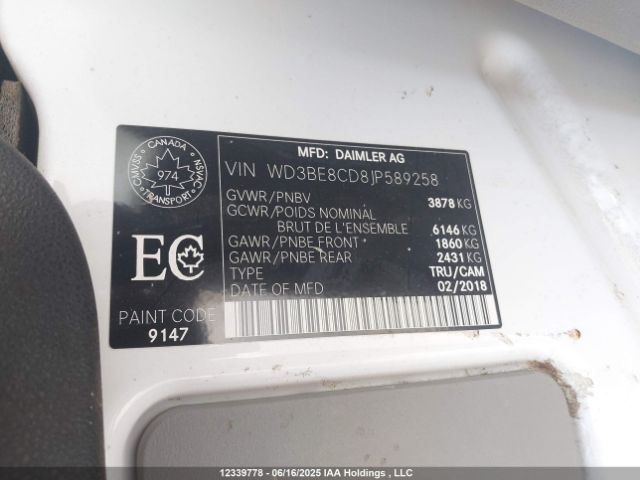WD3BE8CD8JP589258 Mercedes-Benz mg5+mh5 with brake assist