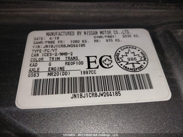 JN1BJ1CR8JW264185 Nissan 2018