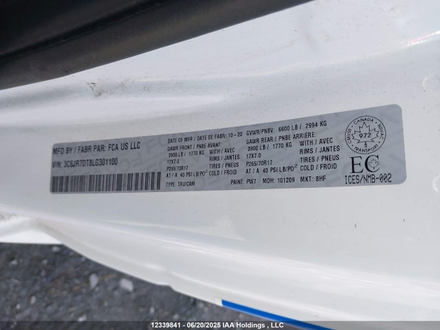 3C6JR7DT8LG301100 RAM 1500