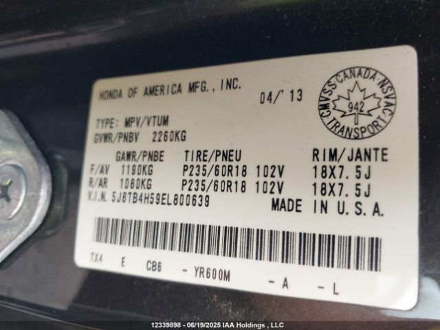5J8TB4H59EL800639 Acura j35z2