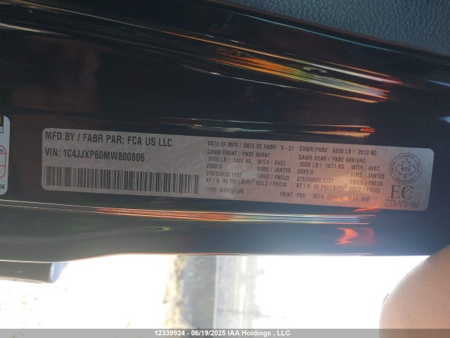 1C4JJXP60MW800806 Jeep 2021