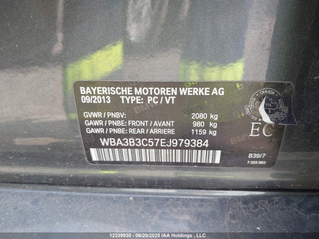 BMW 328I 2014 WBA3B3C57EJ979384 Image 9
