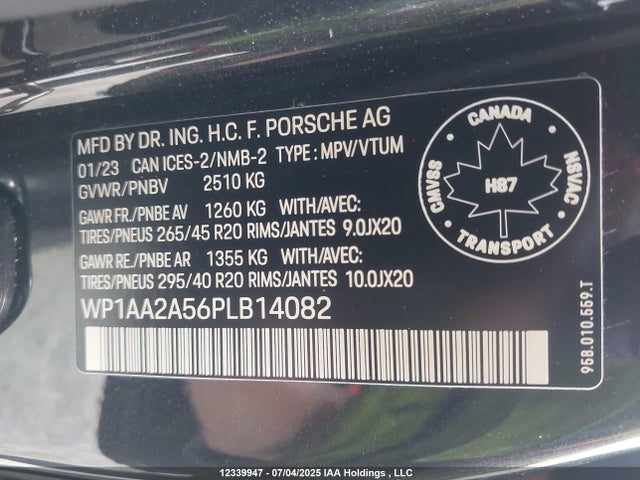 Porsche Macan 2023 WP1AA2A56PLB14082 Image 9