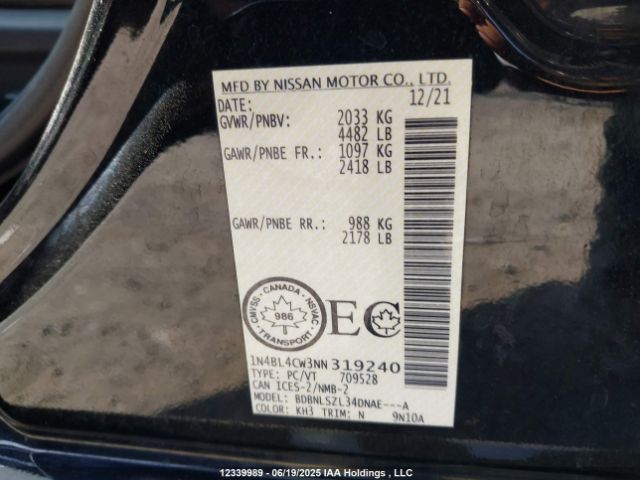 1N4BL4CW3NN319240 Nissan 2022