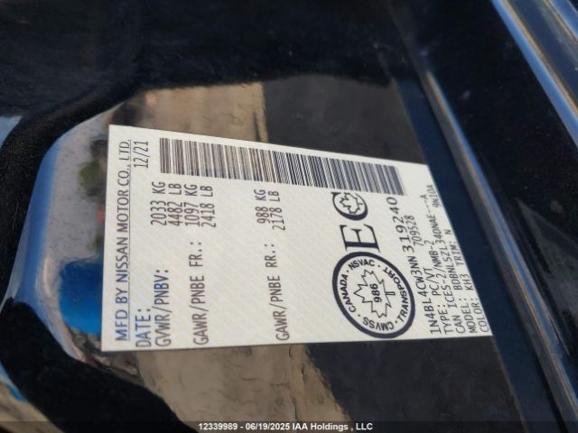 1N4BL4CW3NN319240 Nissan 2022
