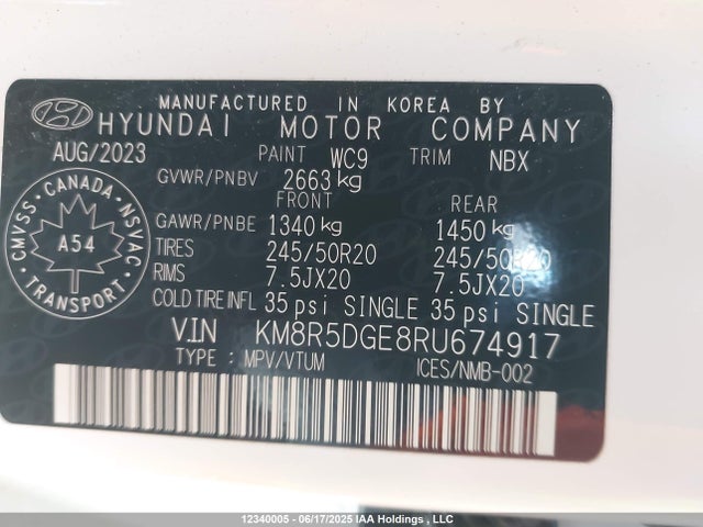 KM8R5DGE8RU674917 Hyundai gdi lambda ii