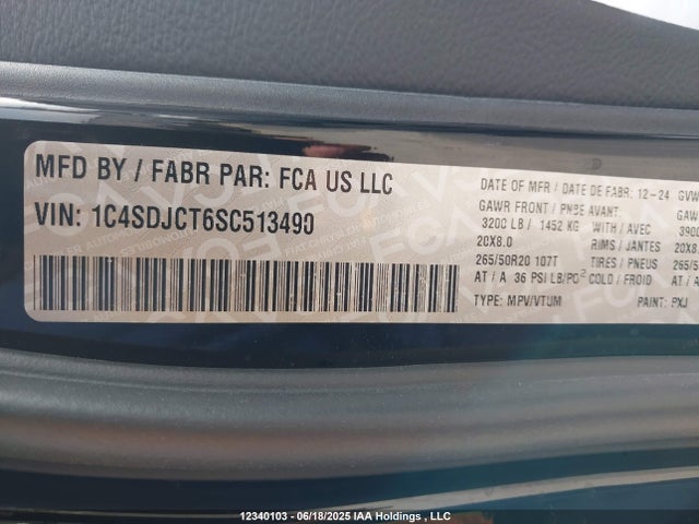 1C4SDJCT6SC513490 Dodge Durango