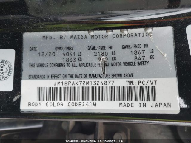 JM1BPAK72M1324877 Mazda pe