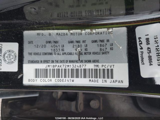 JM1BPAK72M1324877 Mazda pe