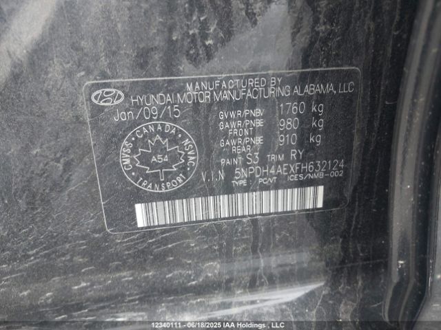 5NPDH4AEXFH632124 Hyundai dohc mpi nu