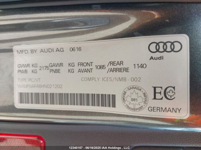 WAUFNAF46HN021202 Audi A4