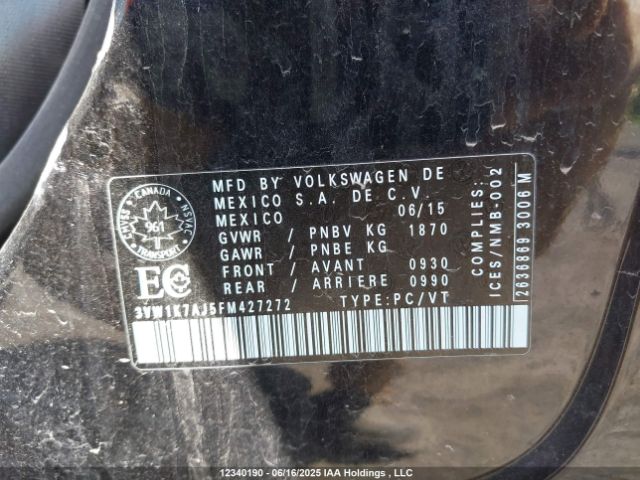3VW1K7AJ5FM427272 Volkswagen 2015