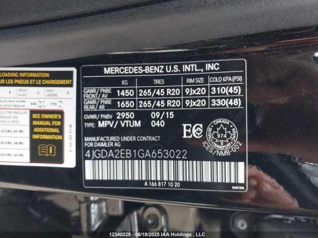 4JGDA2EB1GA653022 Mercedes-Benz om642