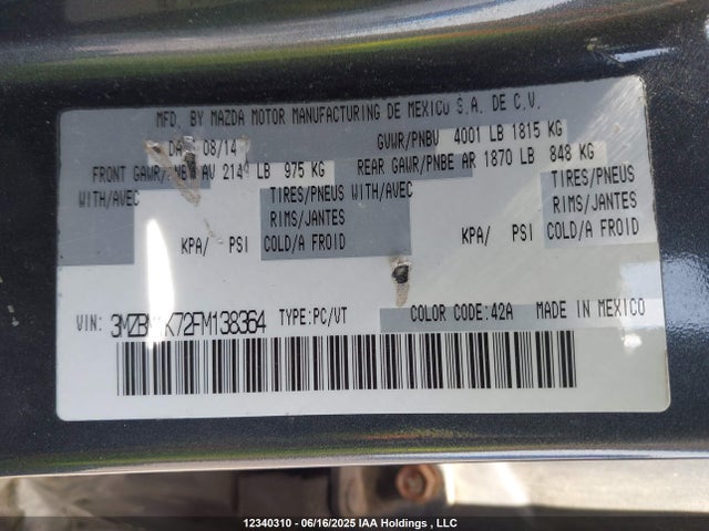 3MZBM1K72FM138364 Mazda pe