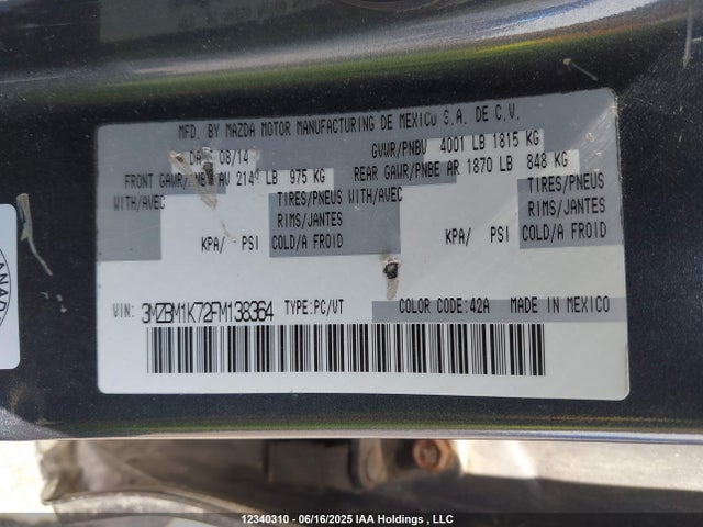 3MZBM1K72FM138364 Mazda pe