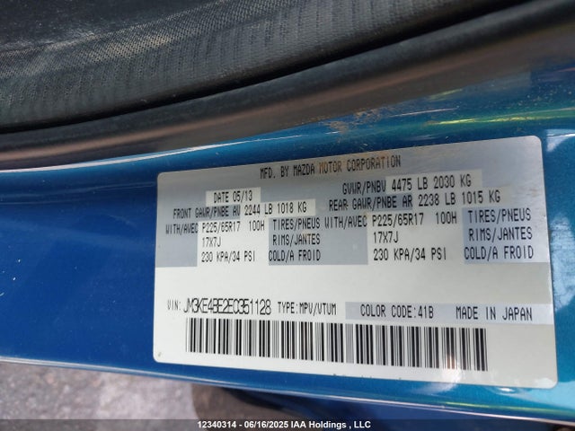 JM3KE4BE2E0351128 Mazda pe
